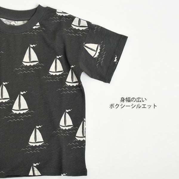 オーガニックコットン キッズTシャツSailing boats