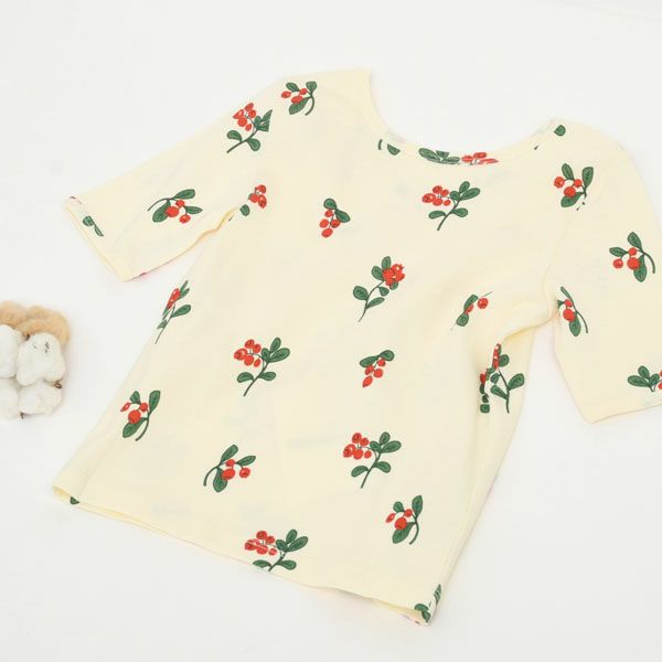 オーガニックコットン キッズTシャツ Lingonberries