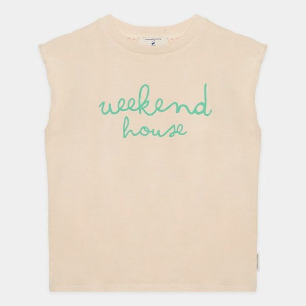 オーガニックコットン キッズ ノースリーブTシャツ Weekend logo