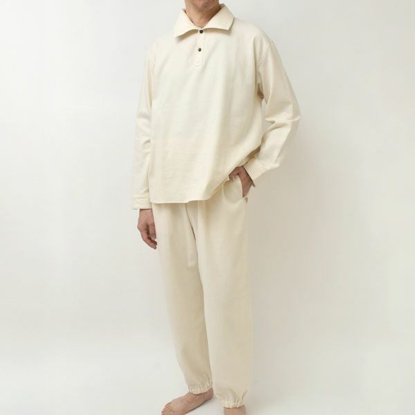 オーガニックコットン 首元2way フランネルパジャマ