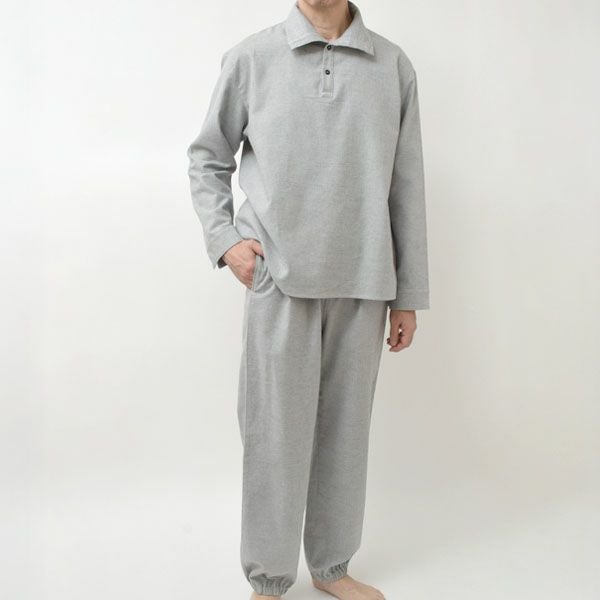 オーガニックコットン 首元2way フランネルパジャマ