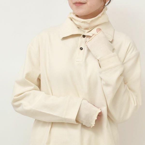 オーガニックコットン 首元2way フランネルパジャマ