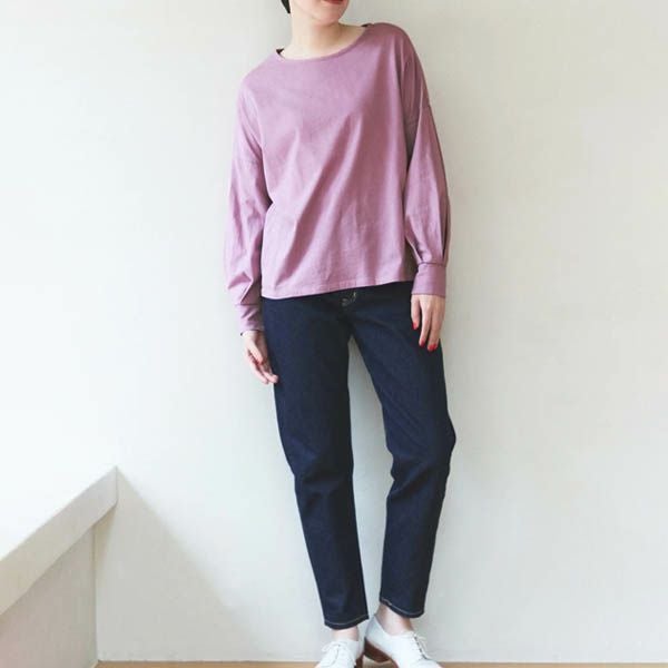 オーガニックコットン 天竺 バルーンスリーブトップ