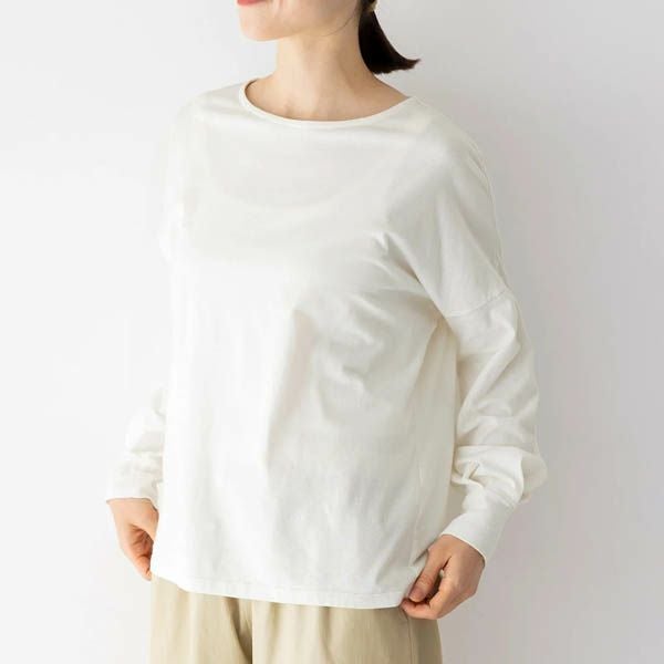 オーガニックコットン 天竺 バルーンスリーブトップ
