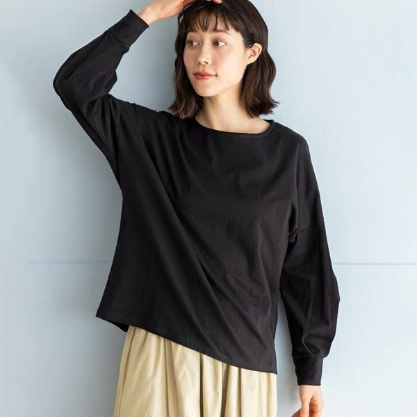 オーガニックコットン 天竺 バルーンスリーブトップ