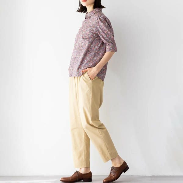 オーガニックコットン ツイル テーパードパンツ