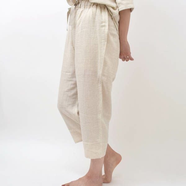 オーガニックコットン＆リネン ダブルガーゼ スラウチパンツ