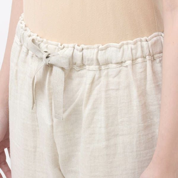 オーガニックコットン＆リネン ダブルガーゼ スラウチパンツ