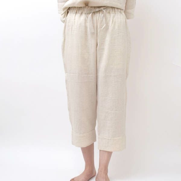 オーガニックコットン＆リネン ダブルガーゼ スラウチパンツ