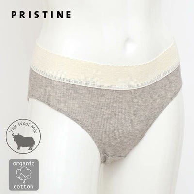 オーガニックコットン＆ヤク レース付きテレコショーツ