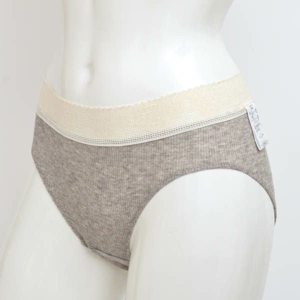 オーガニックコットン＆ヤク レース付きテレコショーツ