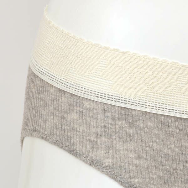 オーガニックコットン＆ヤク レース付きテレコショーツ