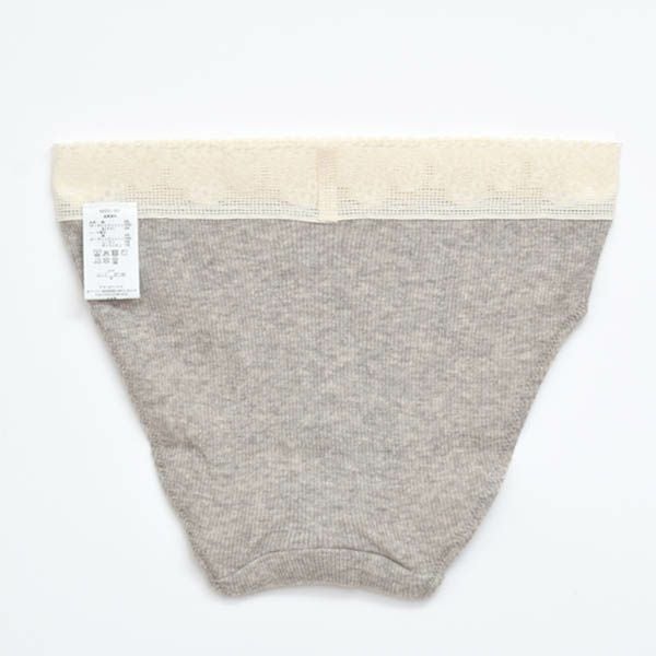 オーガニックコットン＆ヤク レース付きテレコショーツ