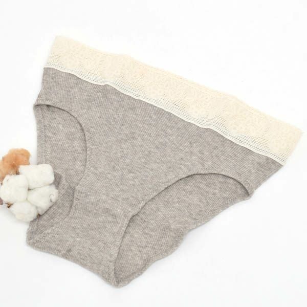 オーガニックコットン＆ヤク レース付きテレコショーツ