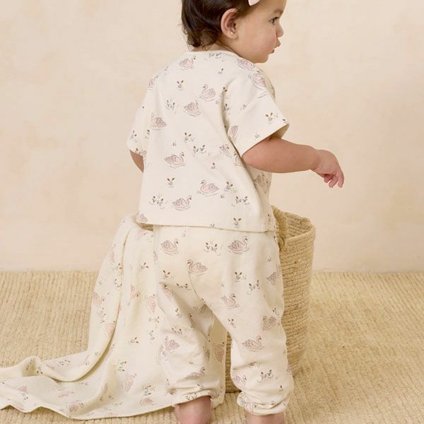 オーガニックコットン ベビー半袖Tシャツ&パンツ
