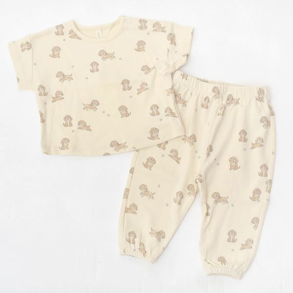 オーガニックコットン ベビー半袖Tシャツ&パンツ
