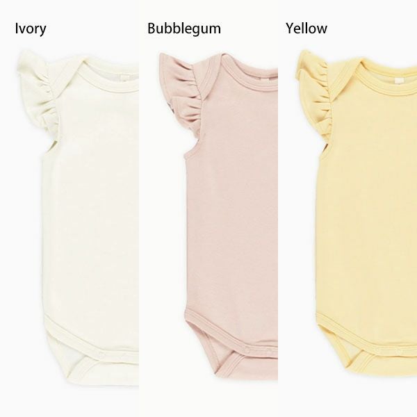 オーガニックコットン ベビーフリルスリーブボディスーツ