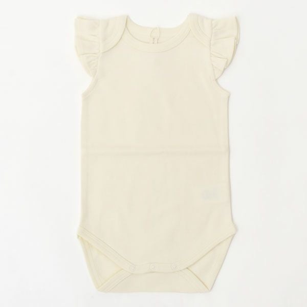 オーガニックコットン ベビーフリルスリーブボディスーツ
