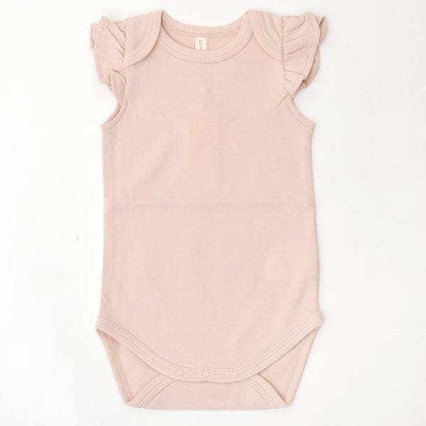 オーガニックコットン ベビーフリルスリーブボディスーツ
