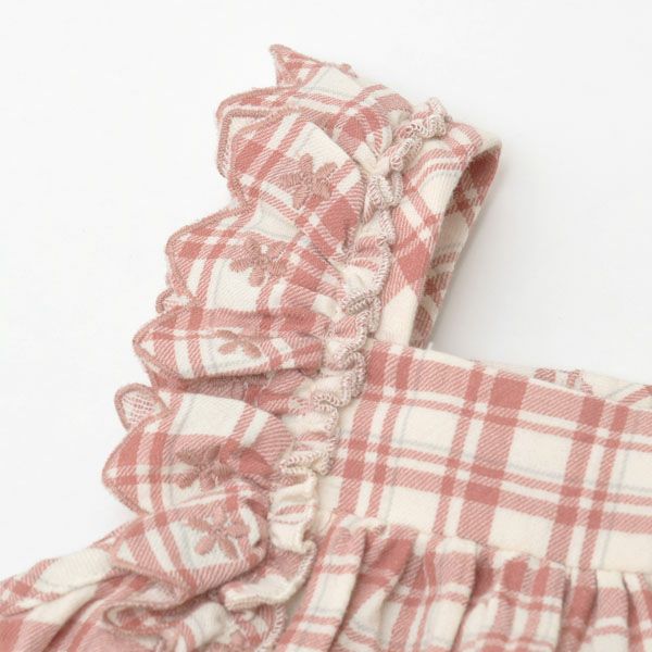 オーガニックコットン ベビーフリルスリーブロンパース