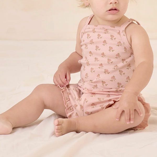 オーガニックコットン ベビータンクトップ&フリルショーティ