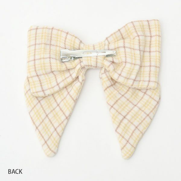 オーガニックコットン リボン ヘアクリップ