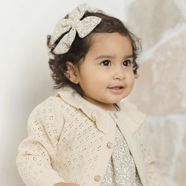 オーガニックコットン リボン ヘアクリップ