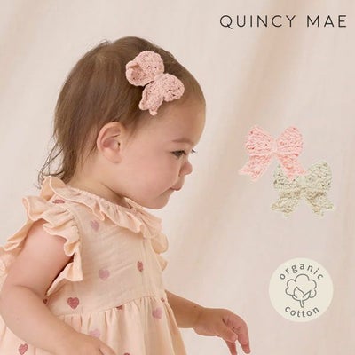 オーガニックコットン クロシェットリボン ヘアクリップ