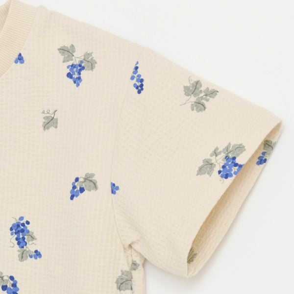 オーガニックコットン キッズ シアサッカー半袖TシャツGrapes