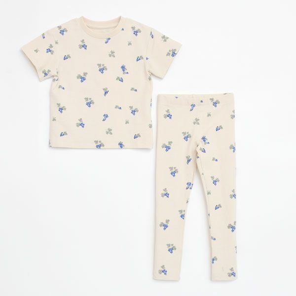 オーガニックコットン キッズ シアサッカー半袖TシャツGrapes