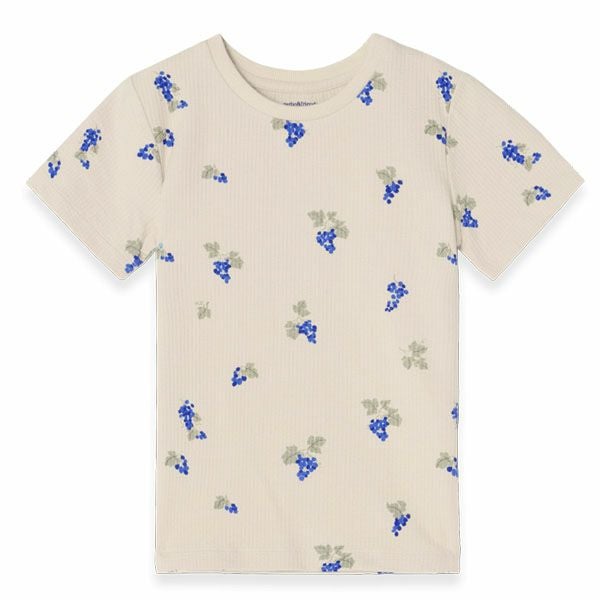 オーガニックコットン キッズ シアサッカー半袖TシャツGrapes