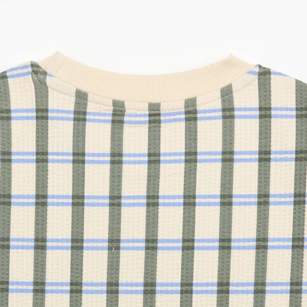 オーガニックコットン キッズ シアサッカー半袖TシャツLisboaStripe