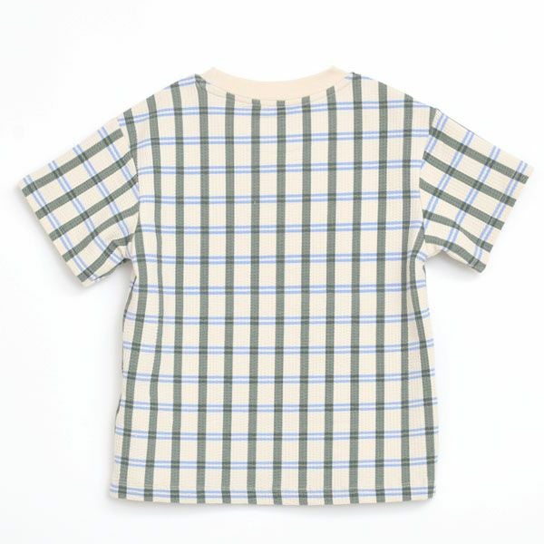 オーガニックコットン キッズ シアサッカー半袖TシャツLisboaStripe