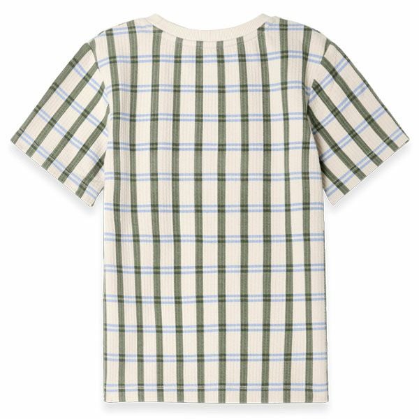 オーガニックコットン キッズ シアサッカー半袖TシャツLisboaStripe