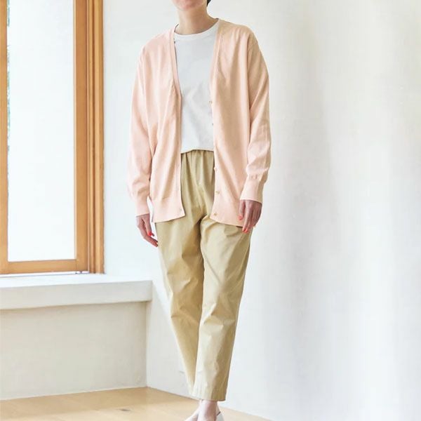 オーガニックコットン ニットVネックカーディガン