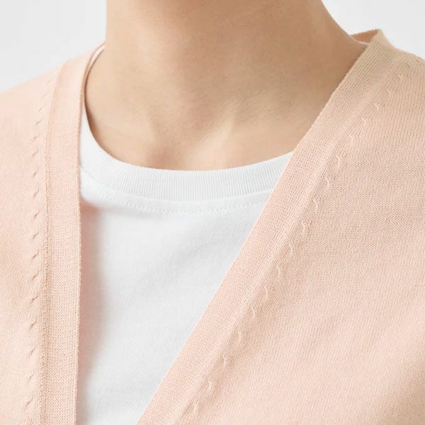 オーガニックコットン ニットVネックカーディガン