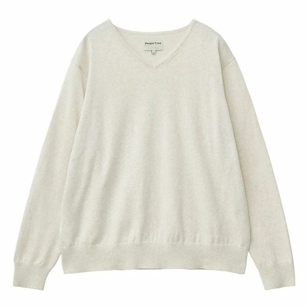 オーガニックコットン ニットVネックセーター