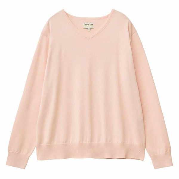 オーガニックコットン ニットVネックセーター