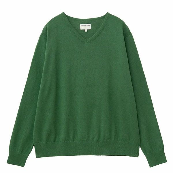 オーガニックコットン ニットVネックセーター