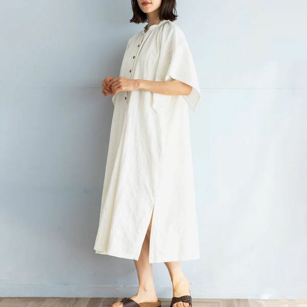 オーガニックコットン 手織りドビーワンピース
