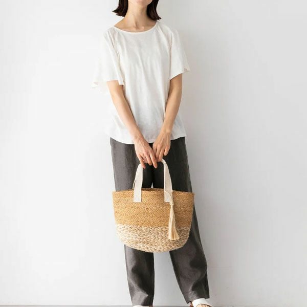 オーガニックコットン スラブフレアスリーブトップ