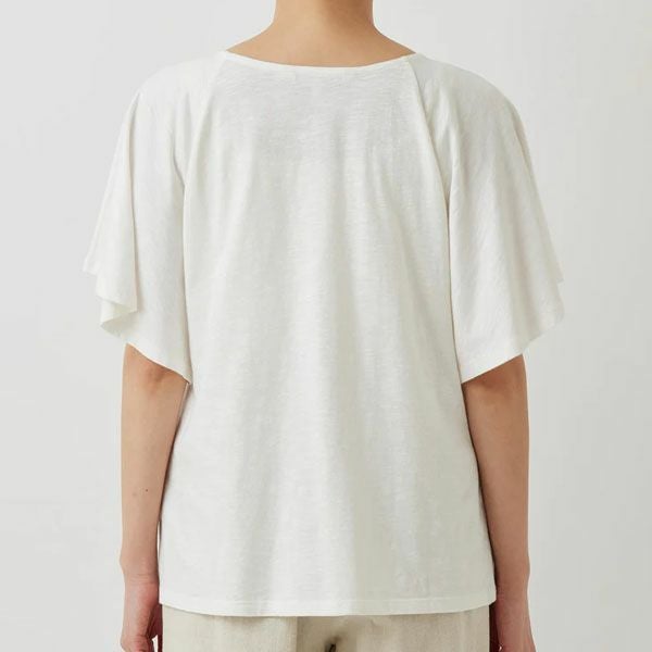 オーガニックコットン スラブフレアスリーブトップ
