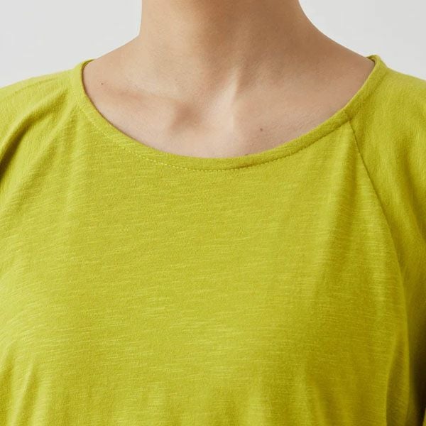 オーガニックコットン スラブフレアスリーブトップ