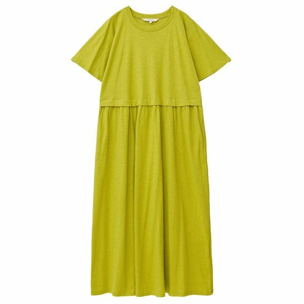 オーガニックコットン スラブフレアスリーブワンピース