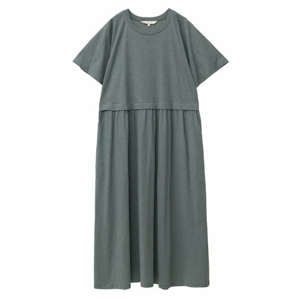 オーガニックコットン スラブフレアスリーブワンピース