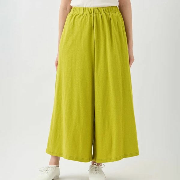 オーガニックコットン スラブワイドクロップドパンツ