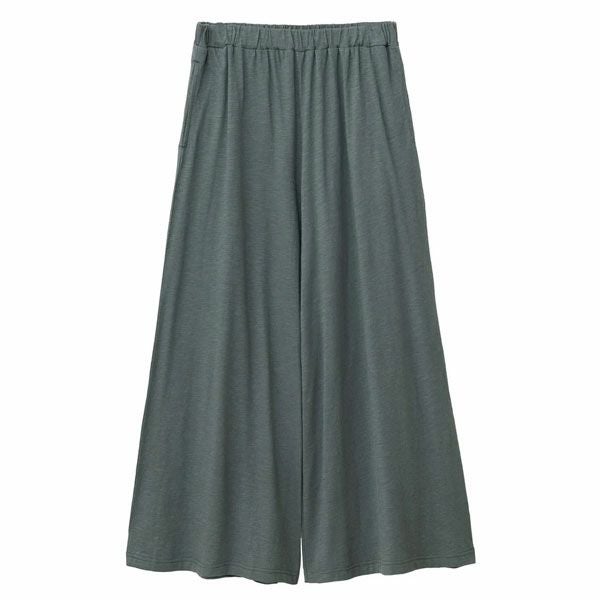 オーガニックコットン スラブワイドクロップドパンツ
