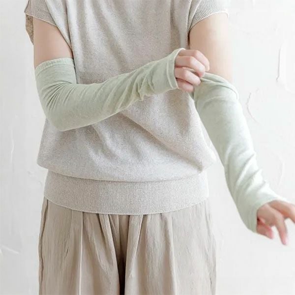 オーガニックコットン 裏シルクアームカバー