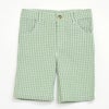 オーガニックコットン キッズ シアサッカーチェック ハーフパンツ