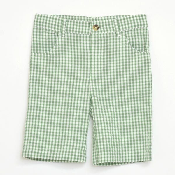 オーガニックコットン キッズ シアサッカーチェック ハーフパンツ
